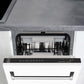 ZLINE 18 in. Tallac Series 3rd Rack Top Control Built-In Dishwasher in White Matte with Stainless Steel Tub, 51dBa (DWV-WM-18) built-in to cabinets in a luxury kitchen.