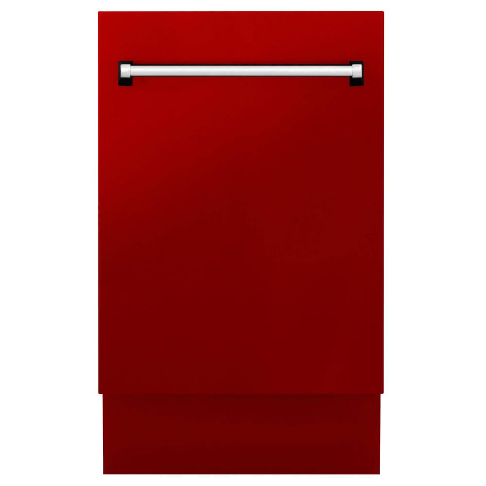 ZLINE 18 in. Tallac Series 3rd Rack Top Control Built-In Dishwasher in Red Gloss with Stainless Steel Tub, 51dBa (DWV-RG-18) main image.