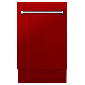 ZLINE 18 in. Tallac Series 3rd Rack Top Control Built-In Dishwasher in Red Gloss with Stainless Steel Tub, 51dBa (DWV-RG-18) main image.