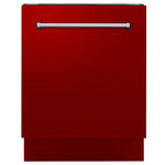 ZLINE 24 in. Tallac Series 3rd Rack Tall Tub Dishwasher in Red Gloss with Stainless Steel Tub, 51dBa (DWV-RG-24) 