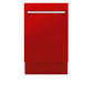 ZLINE 18 in. Tallac Series 3rd Rack Top Control Built-In Dishwasher in Red Matte with Stainless Steel Tub, 51dBa (DWV-RM-18) front, closed.
