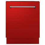 ZLINE 24 in. Tallac Series 3rd Rack Tall Tub Dishwasher in Red Matte with Stainless Steel Tub, 51dBa (DWV-RM-24) 