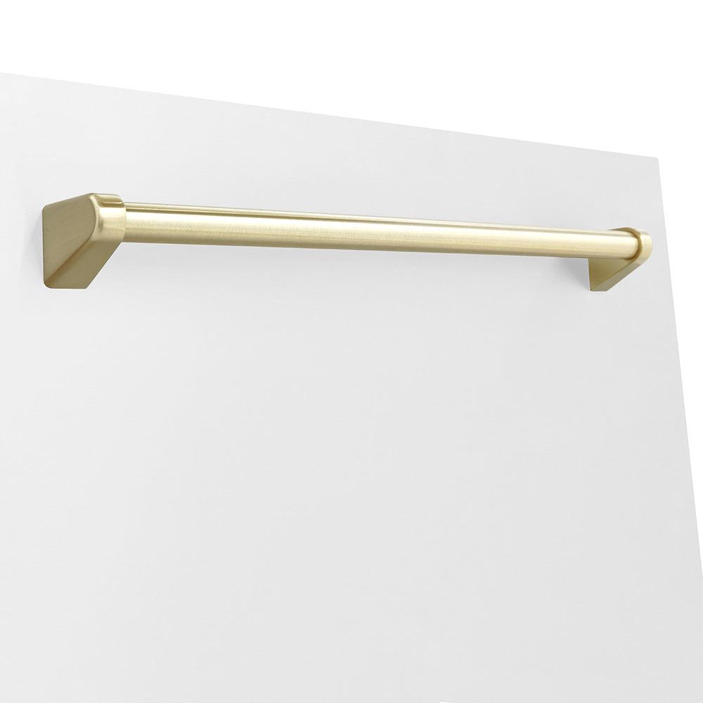 ZLINE Autograph Edition 24 in. Tallac Dishwasher Panel in White Matte with Accented Handle (DPVZ-WM-24) 