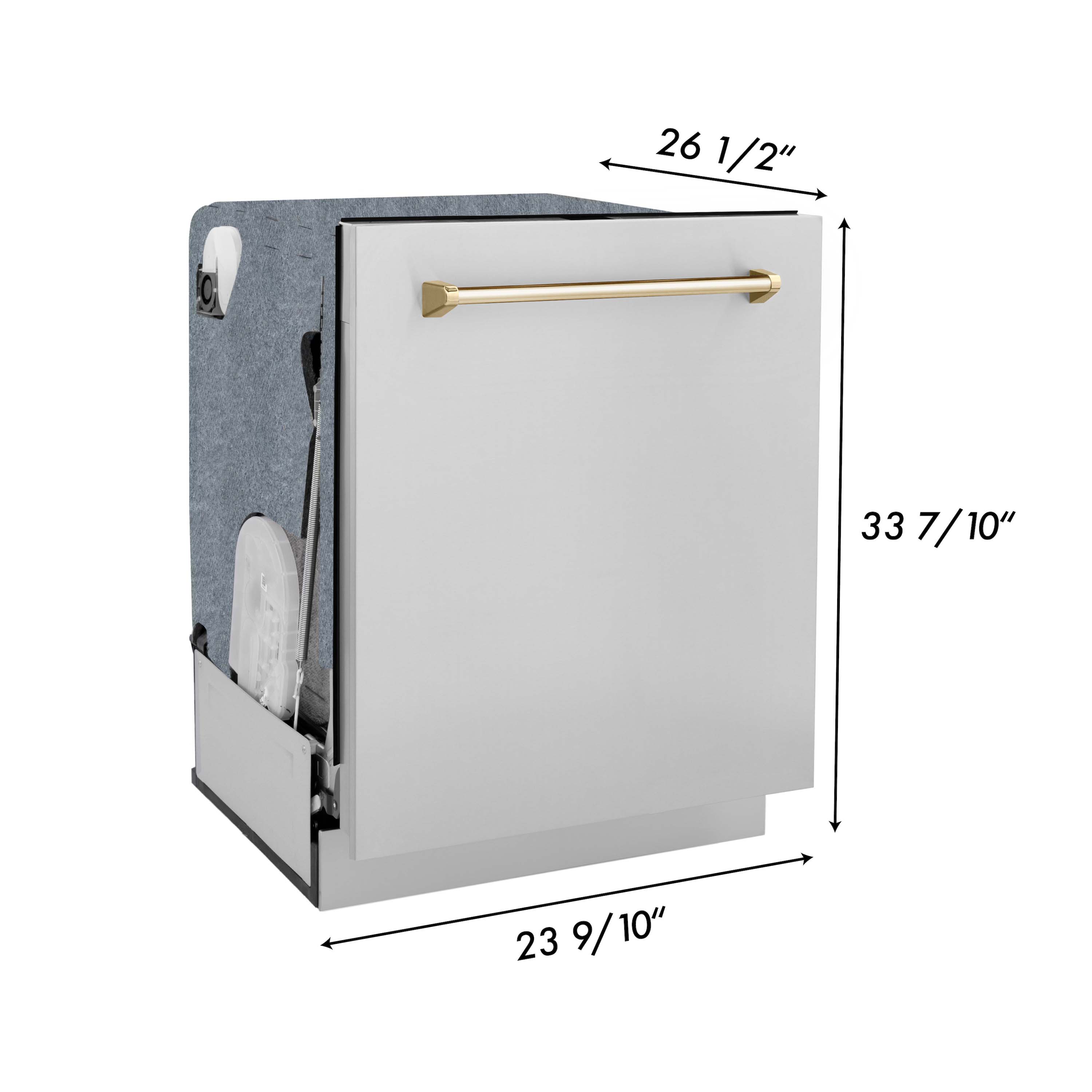 ZLINE 24-inch dishwasher dimensions.