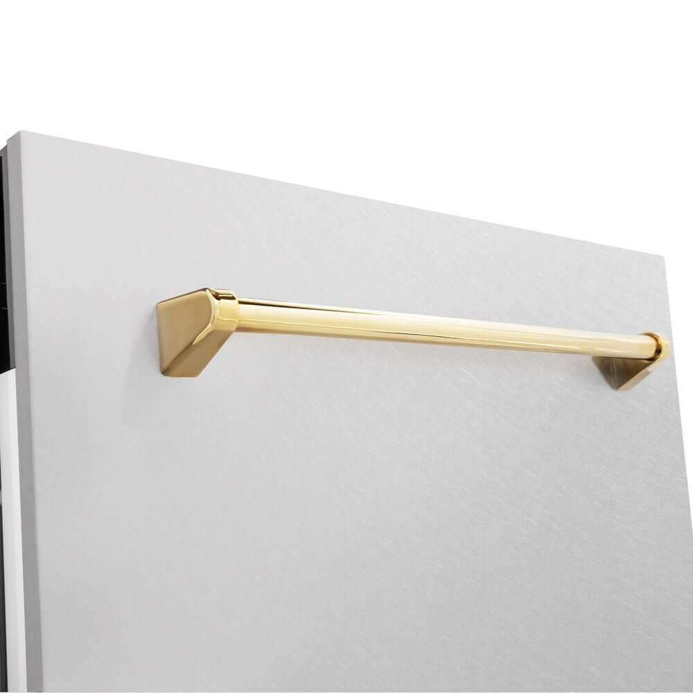 Polished Gold handle on ZLINE Autograph Edition dishwasher.