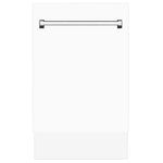 ZLINE 18 in. Tallac Series 3rd Rack Top Control Built-In Dishwasher in White Matte with Stainless Steel Tub, 51dBa (DWV-WM-18) 