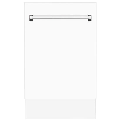 ZLINE 18 in. Tallac Series 3rd Rack Top Control Built-In Dishwasher in White Matte with Stainless Steel Tub, 51dBa (DWV-WM-18) 