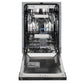 ZLINE 18 in. Tallac Series 3rd Rack Top Control Built-In Dishwasher in White Matte with Stainless Steel Tub, 51dBa (DWV-WM-18) front, open.