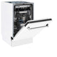 ZLINE 18 in. Tallac Series 3rd Rack Top Control Built-In Dishwasher in White Matte with Stainless Steel Tub, 51dBa (DWV-WM-18) side, half open.