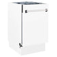 ZLINE 18 in. Tallac Series 3rd Rack Top Control Built-In Dishwasher in White Matte with Stainless Steel Tub, 51dBa (DWV-WM-18) side, closed.