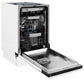 ZLINE 18 in. Tallac Series 3rd Rack Top Control Built-In Dishwasher in White Matte with Stainless Steel Tub, 51dBa (DWV-WM-18) side, open.