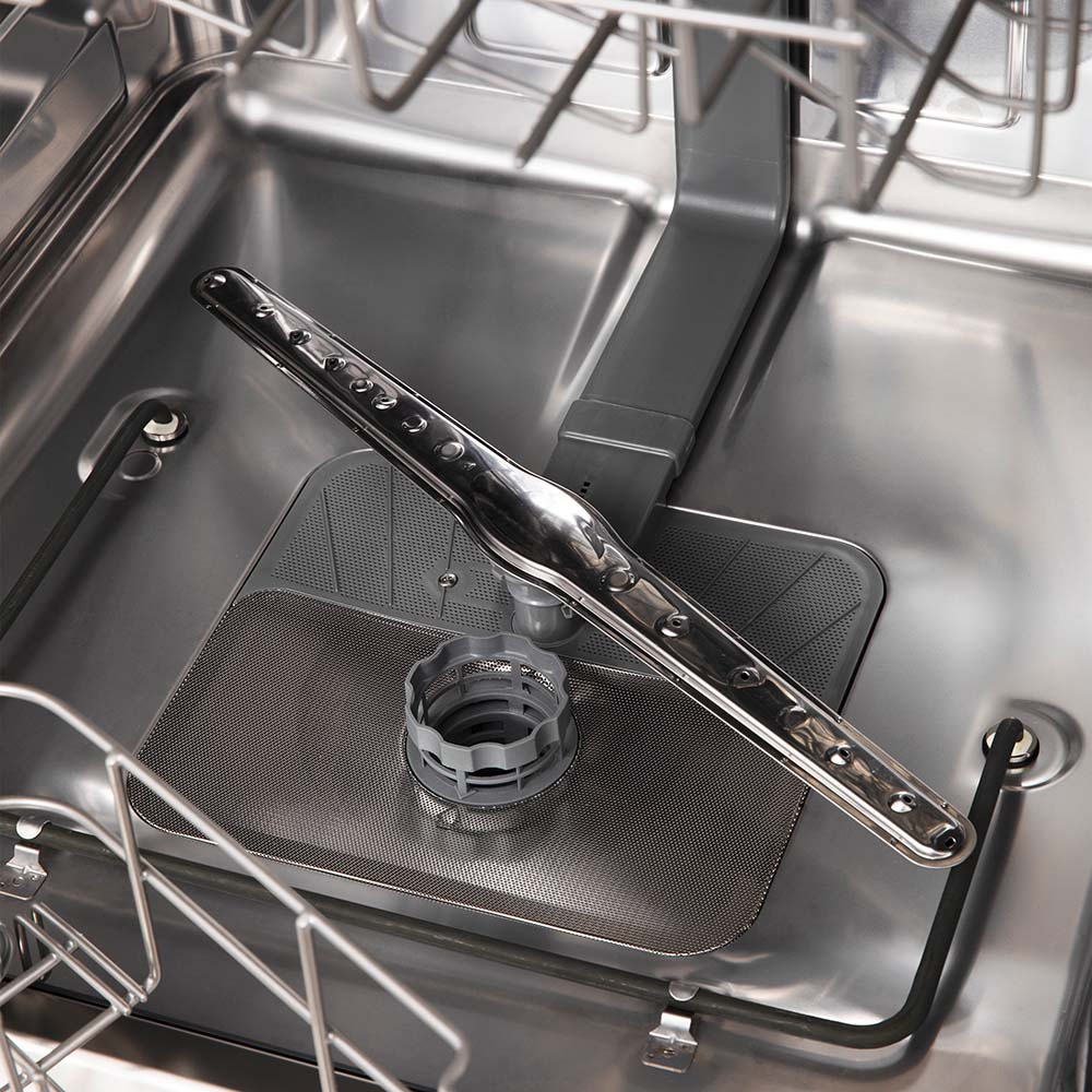 Stainless steel tub and spray arm on ZLINE dishwasher