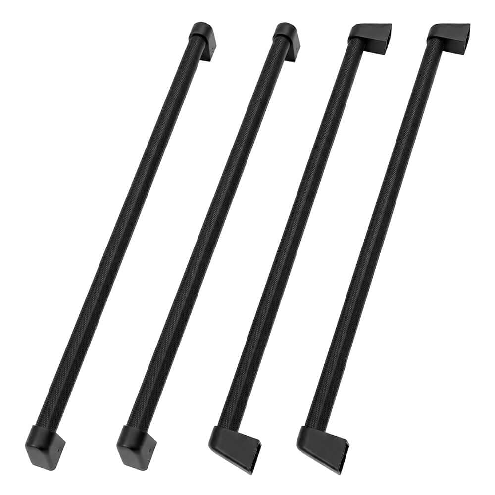 ZLINE Autograph Edition 36 in. Freestanding French Door Refrigerator Helix Handles (Set of 4) in Matte Black (RFMHZ-36-K-MB) main image.