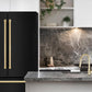 ZLINE Autograph Edition 30 in. Kitchen Package with Black Stainless Steel Dual Fuel Range, Range Hood, Dishwasher and Refrigeration with Polished Gold Accents (4AKPR-RABRHDWV30-G)