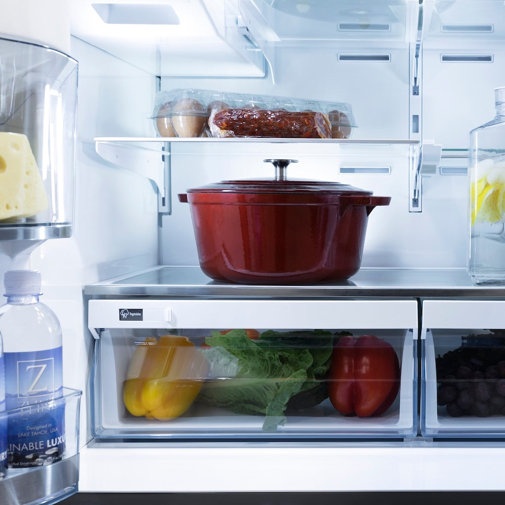ZLINE 36 in. 21.6 cu. ft. Counter-Depth French Door Refrigerator with Water and Ice Dispenser in Fingerprint-Resistant Black Stainless Steel, Open Box-Good Condition