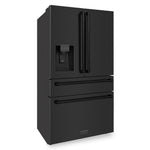 ZLINE 36 in. 21.6 cu. ft. Counter-Depth French Door Refrigerator with Water and Ice Dispenser in Fingerprint-Resistant Black Stainless Steel, Open Box-Good Condition main image.