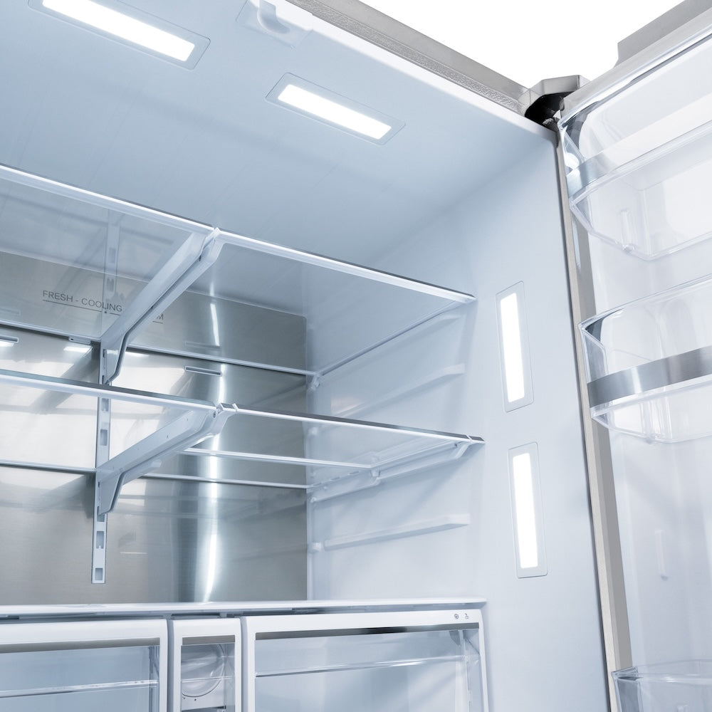 ZLINE 36 in. 28.9 cu. ft. Standard-Depth French Door External Water Dispenser Refrigerator with Dual Ice Maker in Fingerprint-Resistant Stainless Steel, Open Box-Excellent Condition