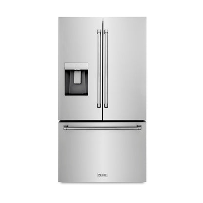 ZLINE 36 in. 28.9 cu. ft. Standard-Depth French Door External Water Dispenser Refrigerator with Dual Ice Maker in Fingerprint-Resistant Stainless Steel, Open Box-Good Condition