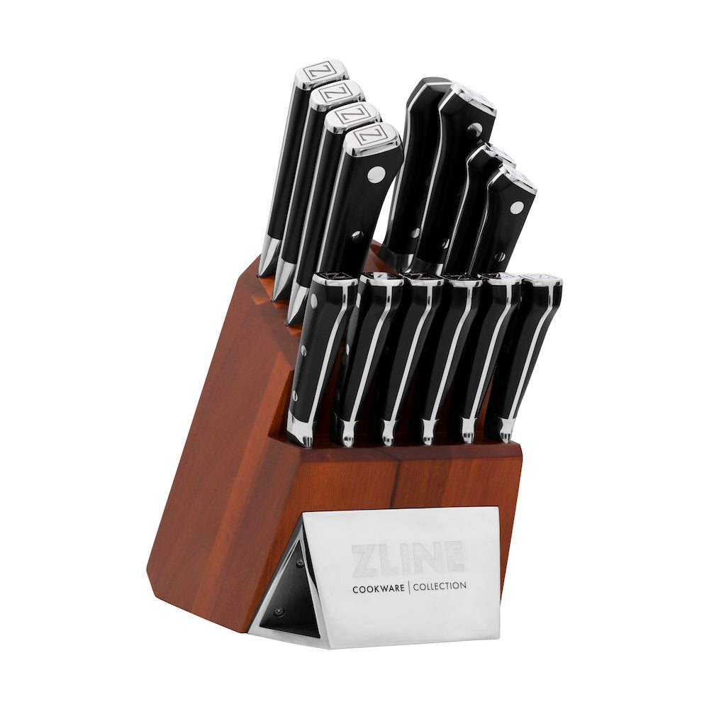 ZLINE 15-Piece Professional German Steel Kitchen Knife Block Set (KSETT-GS-15) main image.