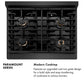 ZLINE Autograph Edition 30 in. 4.2 cu. ft. Paramount Dual Fuel Range with 4 Burner Gas Cooktop and Electric Convection Oven in Black Satin Stainless Steel with Champagne Bronze Accents, Open Box-Great Condition