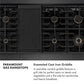 ZLINE Autograph Edition 48 in. Paramount Gas Rangetop with 8 Burners and Porcelain Cooktop in Black Satin Stainless Steel with Champagne Bronze Accents, Open Box-Good Condition