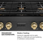 ZLINE Autograph Edition 36 in. Paramount Gas Rangetop with 6 Burners and Porcelain Cooktop in Black Satin Stainless Steel with Champagne Bronze Accents, Open Box-Great Condition