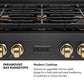 ZLINE Autograph Edition 36 in. Paramount Gas Rangetop with 6 Burners and Porcelain Cooktop in Black Satin Stainless Steel with Polished Gold Accents, Open Box-Great Condition
