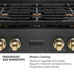 ZLINE Autograph Edition 36 in. Paramount Gas Rangetop with 6 Burners and Porcelain Cooktop in Black Satin Stainless Steel with Polished Gold Accents, Open Box-Good Condition