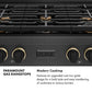 ZLINE Designer Collection 36 in. Paramount Gas Rangetop with 6 Burners in Black Satin Stainless Steel with Matte Black and Champagne Bronze Accents, Open Box-Great Condition