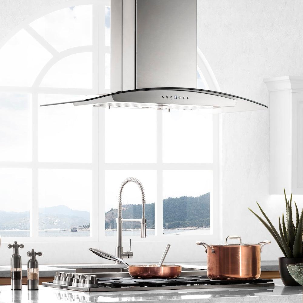 ZLINE Island Mount Range Hood in Stainless Steel and Glass (GL5i)