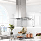 ZLINE 30 in. Convertible Vent Island Mount Range Hood in Stainless Steel & Glass, Handle Open Box-Good Condition