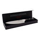 ZLINE Mark Estee 8 in. Professional Japanese Damascus Steel Chef Knife (KCKT-ME-JD) box open.