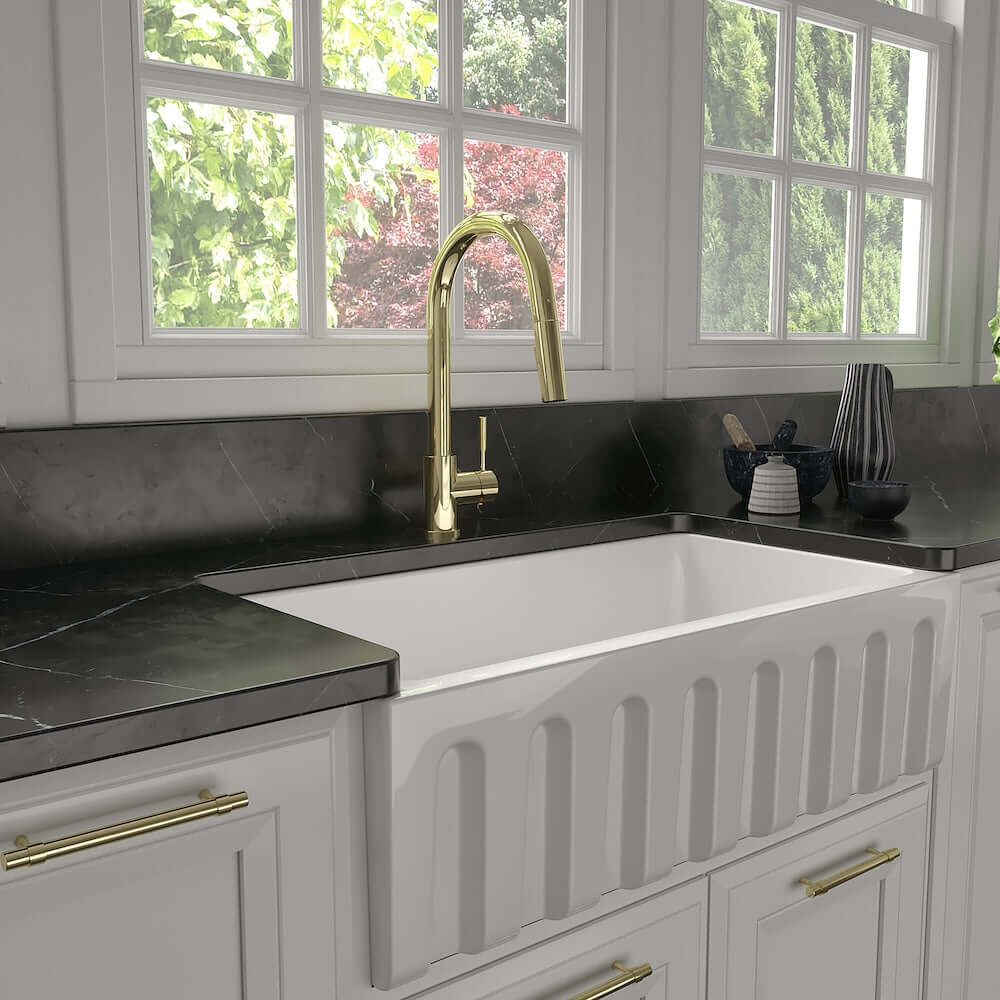 ZLINE Gemini Kitchen Faucet in Polished Gold (GEM-KF-PG)