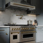 ZLINE Autograph Edition 48 in. 6.0 cu. ft. Legacy Dual Fuel Range with 7 Burner Gas Cooktop and 2 Electric Ovens in Stainless Steel and Champagne Bronze Accents, Open Box-Great Condition