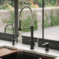 ZLINE Autograph Edition Apollo Pull-Down Spring Single-Handle Kitchen Faucet in Matte Black and Brushed Nickel (APL-KF-ZMBBN)