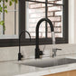 ZLINE Autograph Edition Gemini Pull-Down Single-Handle Kitchen Faucet in Matte Black and Brushed Nickel (GEM-KF-ZMBBN)