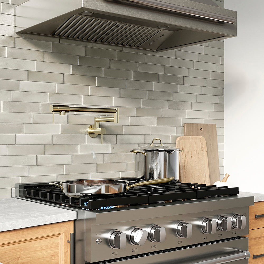 ZLINE 36 in. 5.2 cu. ft. Paramount Dual Fuel Range with 6 Burner DuoPro™ Cooktop and Electric Convection Oven in Stainless Steel (PSDR36)