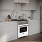 ZLINE 30 in. 4.2 cu. ft. Paramount Gas Range with 4 Burner DuoPro™ Cooktop and Convection Gas Oven with White Matte Door (PSGR-WM-30)