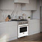 ZLINE 30 in. 4.2 cu. ft. Paramount Dual Fuel Range with 4 Burner DuoPro™ Cooktop and Electric Convection Oven with White Matte Door (PSDR-WM-30)