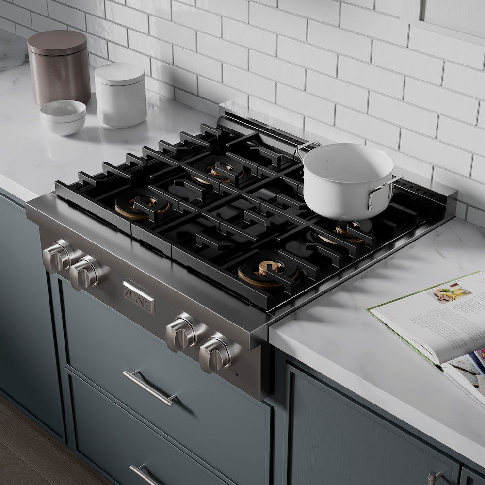 ZLINE 30 in. Paramount Gas Rangetop with 4 Burner DuoPro™ Cooktop in Stainless Steel (PSRT30)