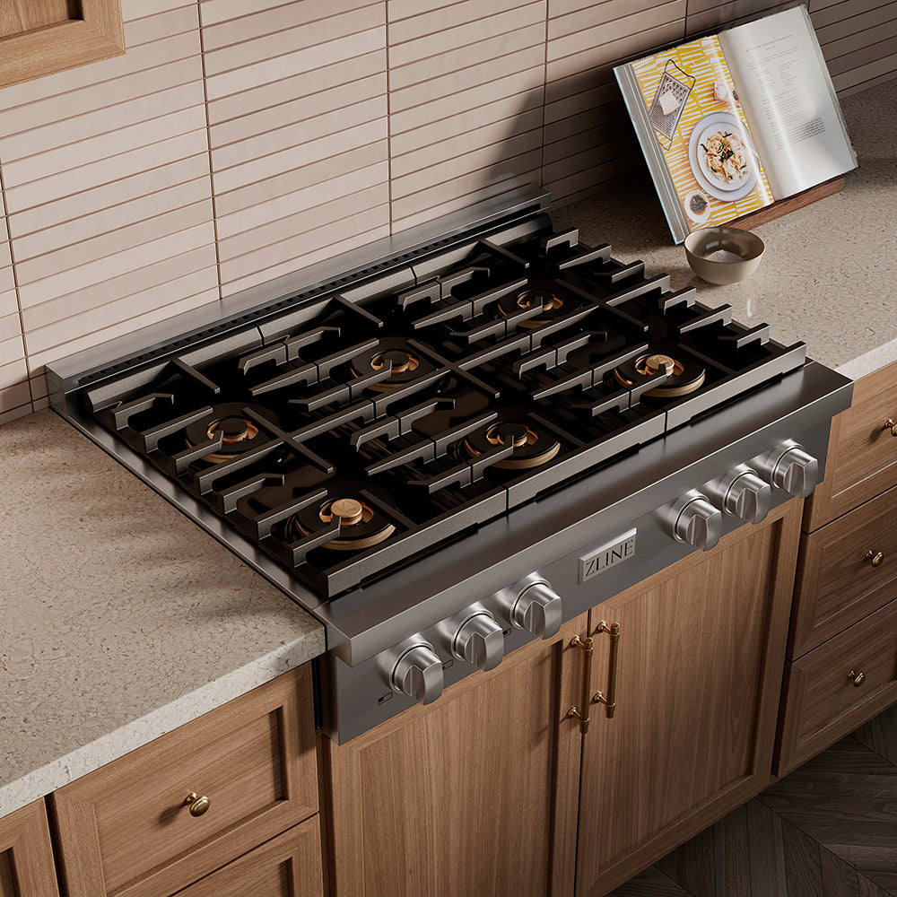 ZLINE 36 in. Paramount Gas Rangetop with 6 Burner DuoPro™ Cooktop in Stainless Steel