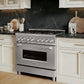 ZLINE 36 in. 4.6 cu. ft. Legacy Dual Fuel Range with 6 Burner Gas Cooktop and Electric Convection Oven in Stainless Steel, Open Box-Good Condition