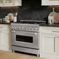 ZLINE 36 in. 4.6 cu. ft. Legacy Dual Fuel Range with 6 Burner Gas Cooktop and Electric Convection Oven in Stainless Steel, Open Box-Excellent Condition