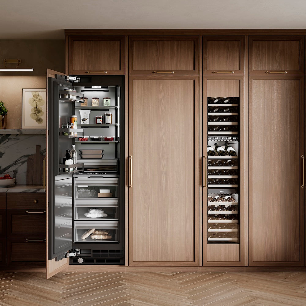 ZLINE 24 in. 12.4 cu. ft. Panel Ready Column Freezer with Graphite Gray Interior, Open Box-Good Condition