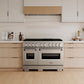 ZLINE 48 in. 6.7 cu. ft. Classic Dual Fuel Range with 8 Burner DuoPro™ Cooktop and Dual Ovens in Stainless Steel, Open Box-Great Condition