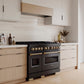 ZLINE Autograph Edition 48 in. 6.7 cu. ft. Classic Dual Fuel Range with 8 Burner DuoPro™ Cooktop and Dual Ovens in Black Stainless Steel and Champagne Bronze Accents, Open Box-Great Condition