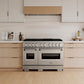 ZLINE 48 in. 6.7 cu. ft. Classic Gas Range with 8 Burner DuoPro™ Cooktop and Dual Ovens in Satin Stainless Steel, Open Box-Great Condition
