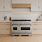 ZLINE 48 in. 6.7 cu. ft. Classic Dual Fuel Range with 8 Burner DuoPro™ Cooktop and Dual Ovens in Satin Stainless Steel, Open Box-Good Condition