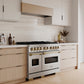 ZLINE Autograph Edition 48 in. 6.7 cu. ft. Classic Gas Range with 8 Burner DuoPro™ Cooktop and Dual Ovens in Satin Stainless Steel and Champagne Bronze Accents, Open Box-Great Condition