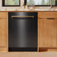 ZLINE Autograph Edition 24 in. Monument Series 3rd Rack Dishwasher with Auto Door Open Drying, 44dBa, Black Stainless Steel Panel with Champagne Bronze Handle (DWMTZ-BS-24-CB)